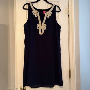 Lilly Pulitzer Navy Dress with Gold Accents